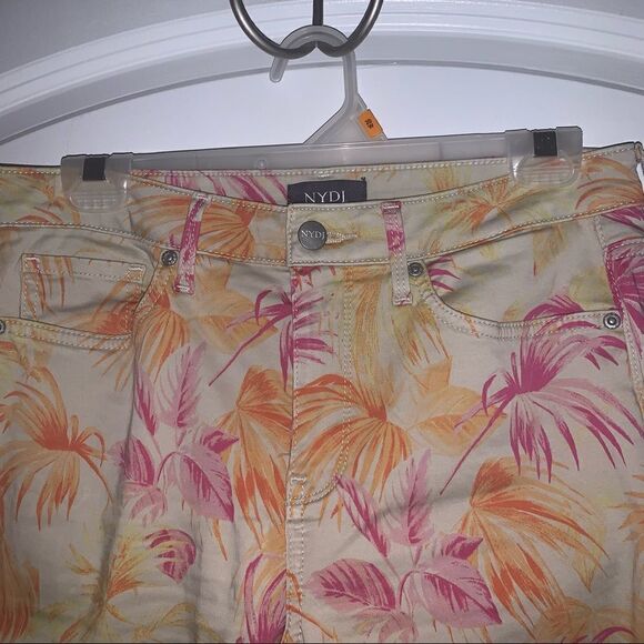 NYDJ Sheri Slim Ankle Jeans Beach Garden Clementine - Picture 3 of 7